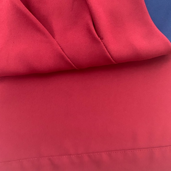 BCBGMaxAzria Surplice Drape Top Red Blue  XXS - Picture 6 of 8